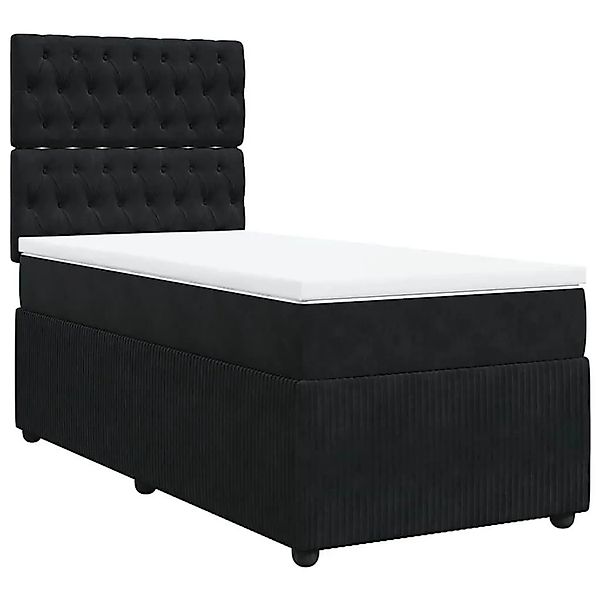 vidaXL Boxspringbett mit Matratze Schwarz 90x190 cm Samt 3294522 günstig online kaufen