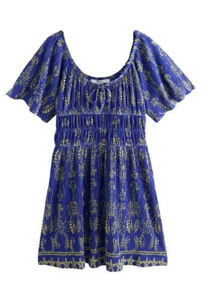 Next Jerseykleid Kurzärmeliges Jersey-Minikleid mit Bindedetail günstig online kaufen