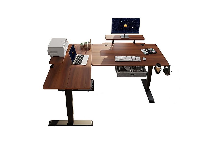 IvyIvy Computertisch L-förmiger, höhenverstellbarer Tisch mit Doppelbalkens günstig online kaufen