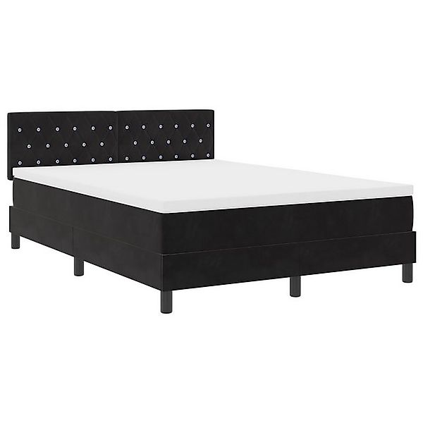 vidaXL Bett Boxspringbett mit Matratze Schwarz 140x190 cm Samt (1-tlg) günstig online kaufen