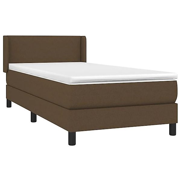vidaXL Boxspringbett mit Matratze Dunkelbraun 100x200 cm Stoff 3129532 günstig online kaufen