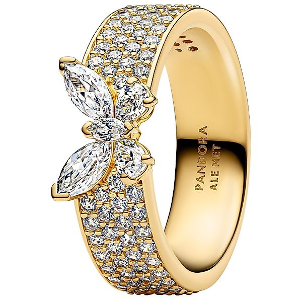 Pandora Fingerring DamenFunkelnder breit Goldfarben günstig online kaufen