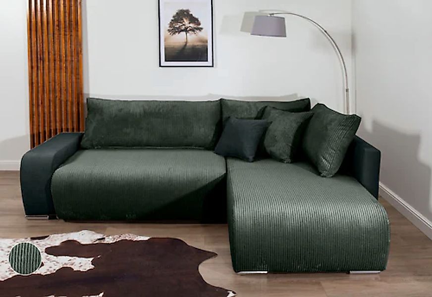 COLLECTION AB Ecksofa »Poppy, L-Form, Breite 227 cm mit Schlaffunktion« günstig online kaufen