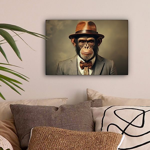 OneMillionCanvasses® Leinwandbild Vintage - Affe - günstig online kaufen