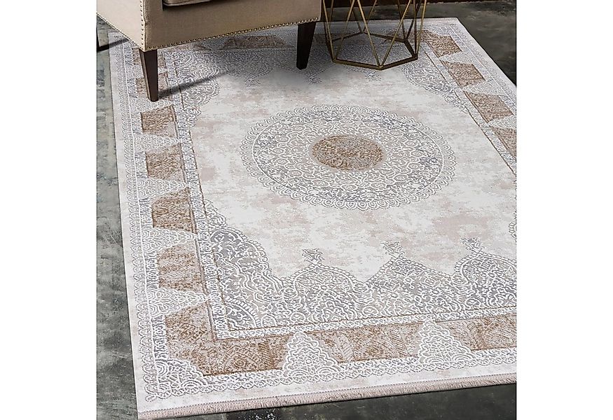 Mazovia Orientteppich Orientalisch Teppich mit Fransen, 80 x 150 cm, Kurzfl günstig online kaufen