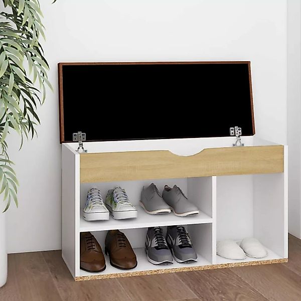 vidaXL Schuhregal Schuhbank mit Kissen Weiß günstig online kaufen