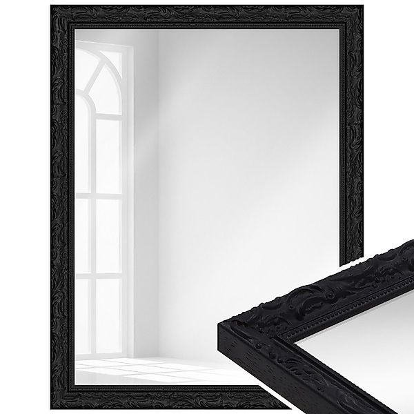 WANDStyle Wandspiegel H530, Schwarz, aus Massivholz günstig online kaufen