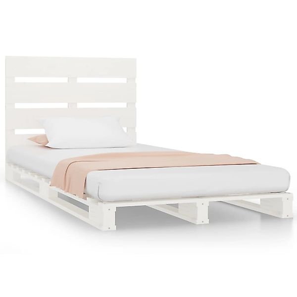 vidaXL Massivholzbett Weiß 90x200 cm Kiefer1350426 günstig online kaufen