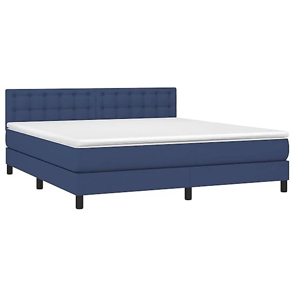vidaXL Boxspringbett mit Matratze Blau 180x200 cm Stoff 3140399 günstig online kaufen