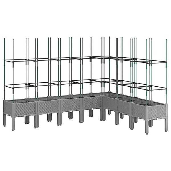 vidaXL Pflanzkübel mit Rankgitter Hellgrau 200x160x142,5 cm PP 367972 günstig online kaufen