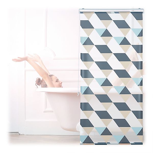 relaxdays Duschrollo mit geometrischem Desig Breite günstig online kaufen