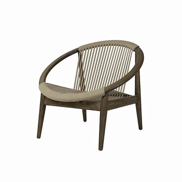 Lounge-Sessel Norma textil beige holz natur / Polyacrylschnur & Eiche - Vin günstig online kaufen
