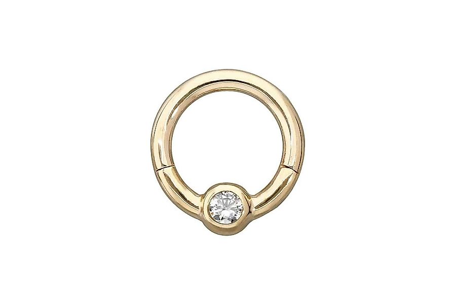 PIERCINGLINE Nasenpiercing 18 Karat Gold Segmentring Clicker MOISSANIT Ohrp günstig online kaufen