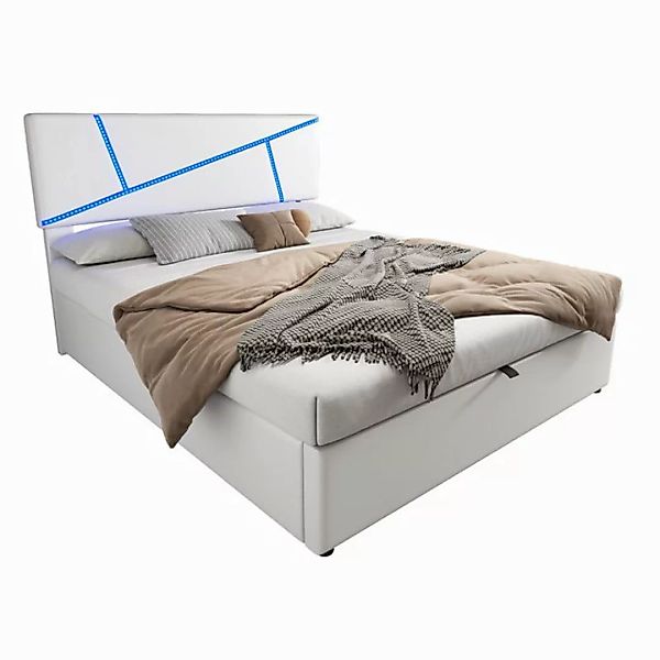 Celya Polsterbett Polsterbett mit LED,140 cm, Doppelbett mit Lattenrost, Dr günstig online kaufen