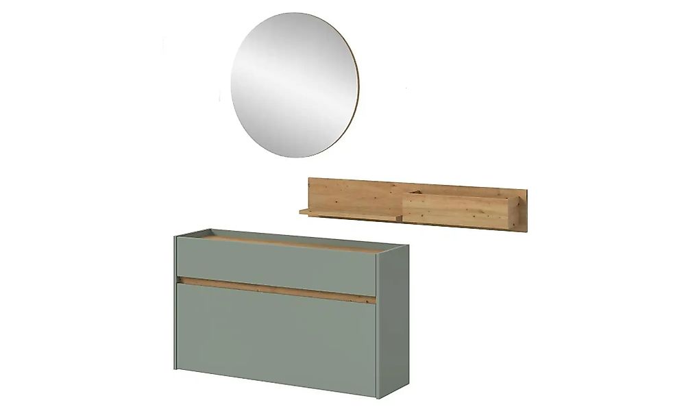 Garderobenkombination   ¦ grün ¦ Maße (cm): B: 197 H: 140 Garderoben & Klei günstig online kaufen