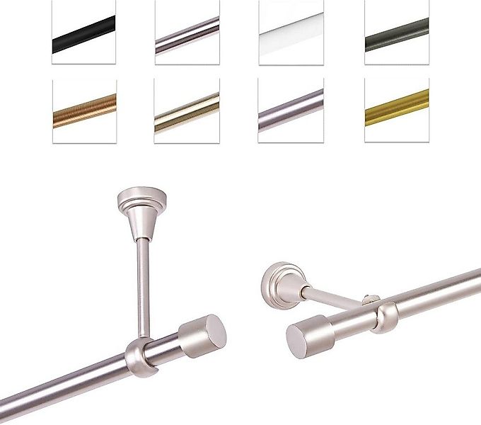 MDEKOR Gardinenstange Vorhangstange 19mm, 1-läufig, kürzbar, 1-läufig Wand günstig online kaufen