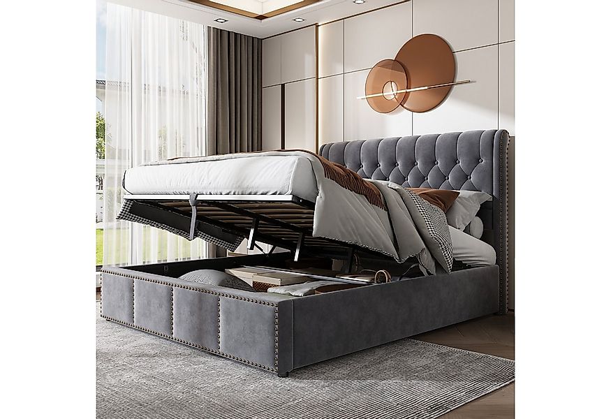 STILVORA Polsterbett 180x200 Bettgestell Funktionsbett Jugendbett mit Staur günstig online kaufen
