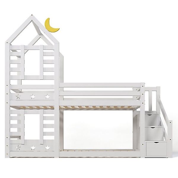 Ulife Kinderbett Baumhaus mit Schublade und Rausfallschutz 90 x 200 cm, Hoc günstig online kaufen