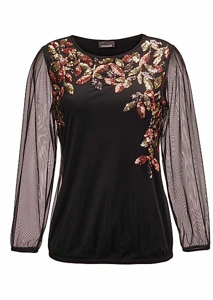 GOLDNER Longpullover "Shirt mit aufwendiger Paillettenstickerei" Aufwendig günstig online kaufen