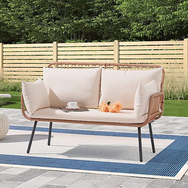 JOIVI Gartensofa Garten Loveseat, Rattan Gartenmöbel, günstig online kaufen