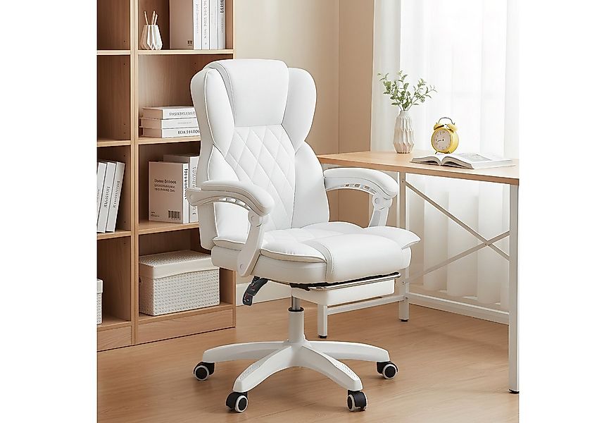 oyajia Bürostuhl Ergonomisch,mit Fußstütze, 135° neigbar (Drehstuhl aus PU günstig online kaufen