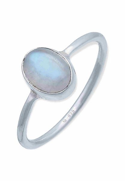 mantraroma Silberring SAMA oval aus 925 Silber mit Regenbogen Mondstein (Ri günstig online kaufen