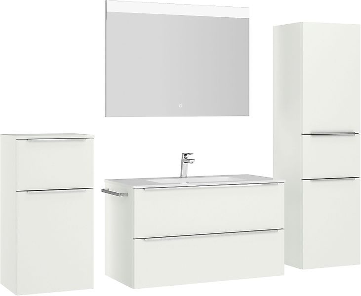 nobilia® Badmöbel-Set Levere, (4-St., vormontiert, mit günstig online kaufen