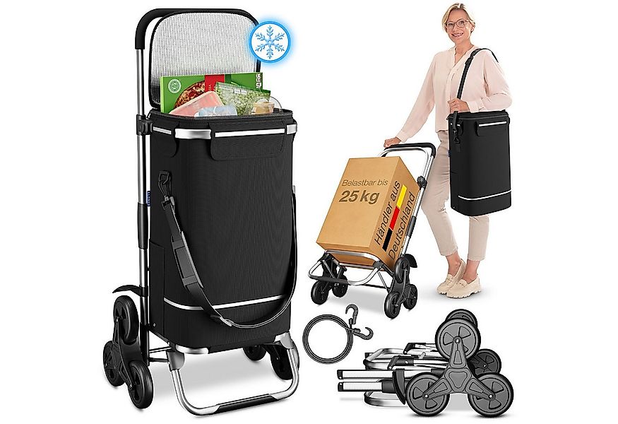 ELONEO Einkaufstrolley mit XXL-Kühlfach & praktischem Spanngurt für schwere günstig online kaufen