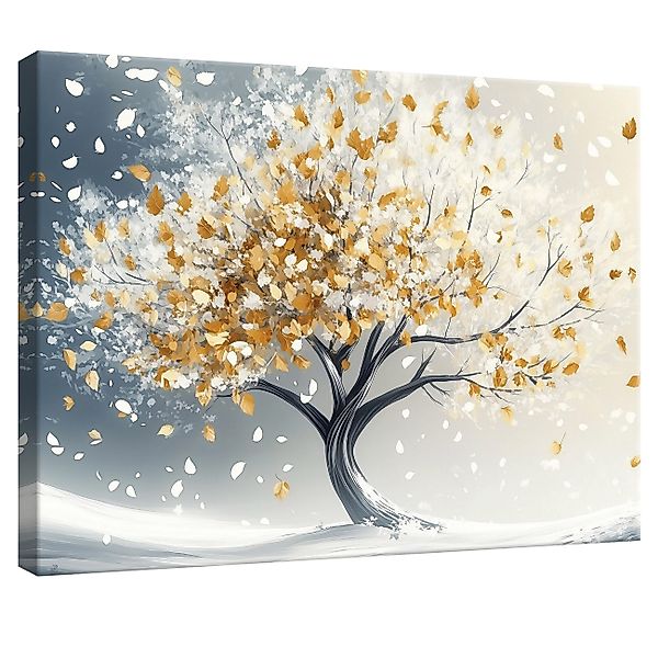 Wallarena Leinwandbild Baum Abstrakt Gold Blau günstig online kaufen