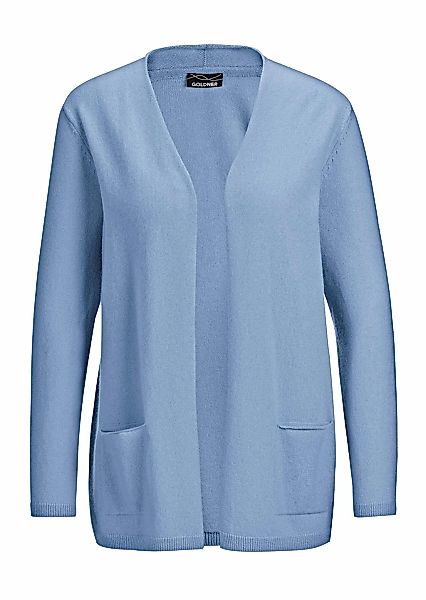 GOLDNER Strickjacke "Cardigan in langer offener Form" Aufwendig in Form ges günstig online kaufen
