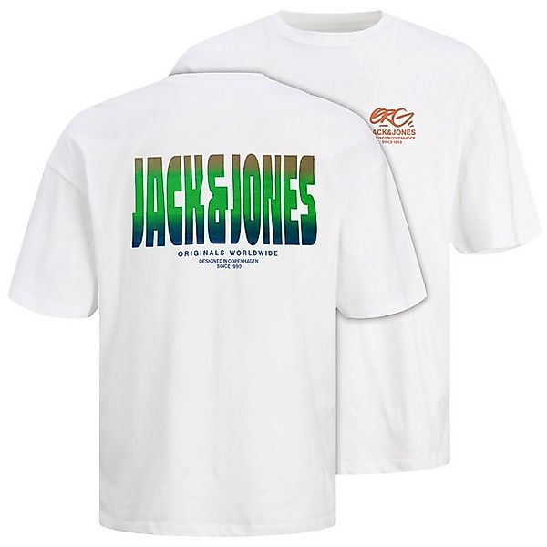 Jack & Jones Rundhalsshirt Jack&Jones XXL T-Shirt weiß Rückenprint JORARUBA günstig online kaufen