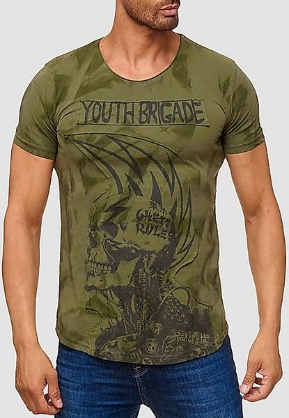 Egomaxx T-Shirt T Allover Dirty Batik Print Skull Punk H2162 (1-tlg) günstig online kaufen