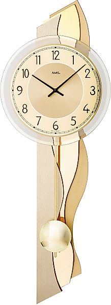 AMS Pendelwanduhr »W7477« Quarzuhr,Holzgehäuse,Esszimmer,Wohnzimmer,Made in günstig online kaufen