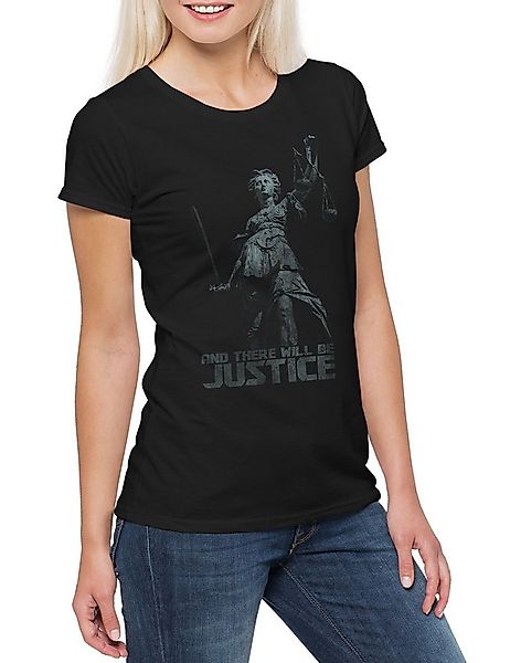 Urban Backwoods Print-Shirt Justitia I Damen T-Shirt And There Will Be Just günstig online kaufen