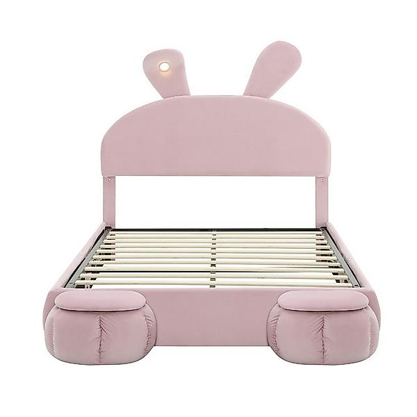 Furnishings Home Polsterbett Kinderbett Stauraumbett LED (Hasenohren Kopfte günstig online kaufen