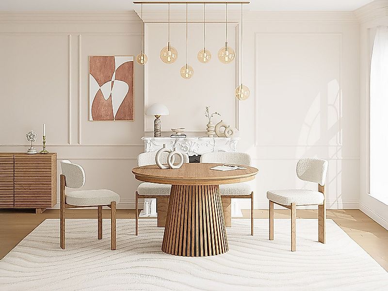 Ausziehbarer Esstisch für 4–8 Personen – Eichenfurnier – Natur – CARMIZA günstig online kaufen