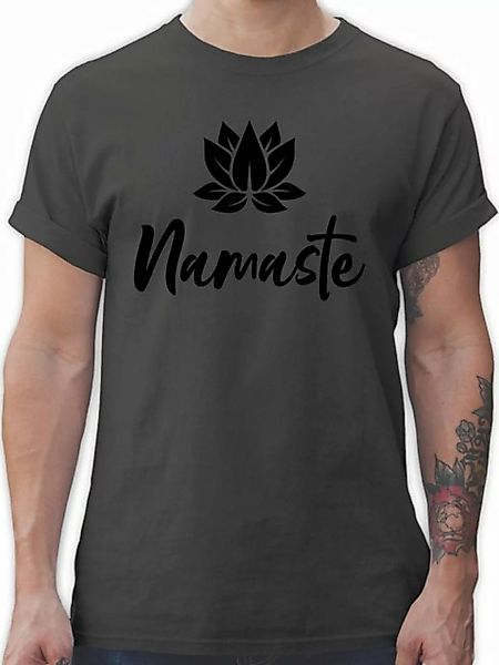 Shirtracer T-Shirt Namaste mit Lotusblüte schwarz Yoga und Wellness Geschen günstig online kaufen