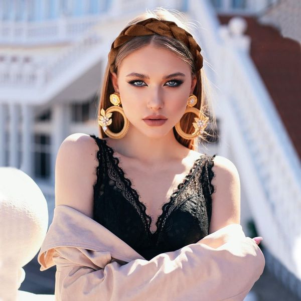 Coonoor Haargummi Samt Haarreif Geflochten Stirnband günstig online kaufen