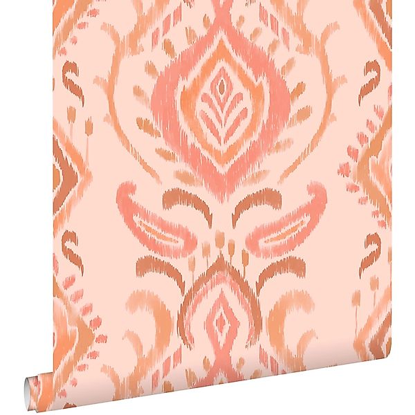 ESTAhome Tapete Ornamente Rosa und Orange 50 x 900 cm günstig online kaufen