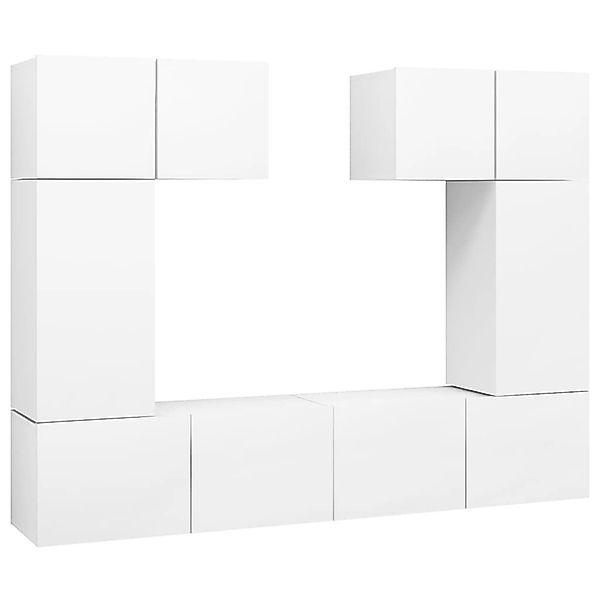 vidaXL 6-Tlg TV-Schrank-Set Weiß Holzwerkstoff 3078698 günstig online kaufen