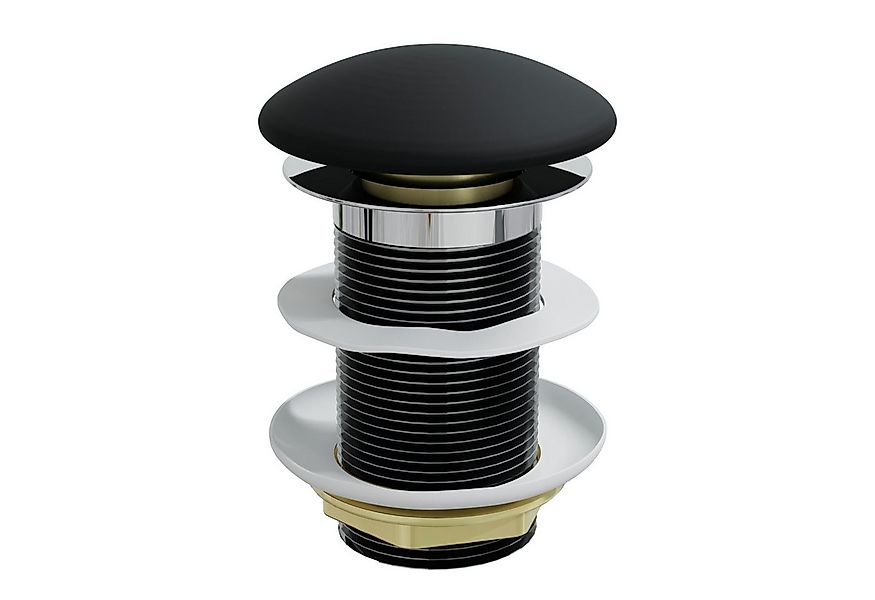 HAGO Ablaufventil Schwarz Waschbecken ohne Überlauf Ablaufgarnitur Push-Ope günstig online kaufen