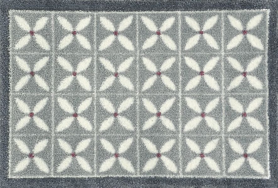 Turtle Mat Fußmatte "Flower Fields Grey" rechteckig 9 mm Höhe günstig online kaufen