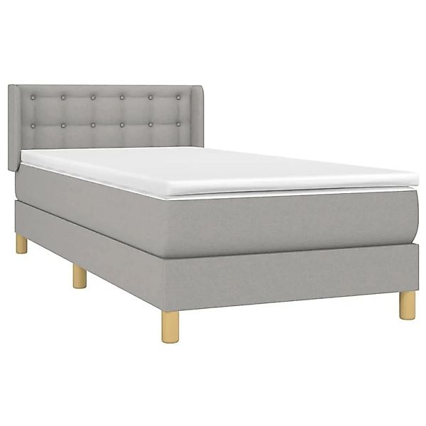 vidaXL Boxspringbett mit Matratze Hellgrau 100x200 cm Stoff 3130569 günstig online kaufen