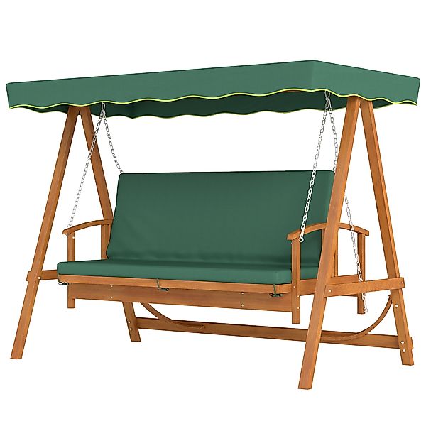 Outsunny 2 in 1 Hollywoodschaukel mit Liegefunktion, 3-Sitzer Gartenschauke günstig online kaufen