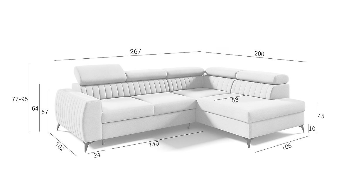Fun Möbel Ecksofa Ecksofa Sofa TORONTO günstig online kaufen
