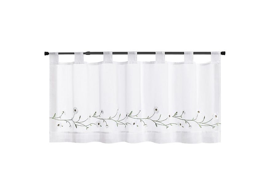 Joyswahl Scheibengardine (1 St), Schlaufen, transparent, Bestickte Voile Ku günstig online kaufen