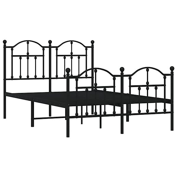 vidaXL Bettgestell mit Kopf- und Fußteil Metall Schwarz 120x190 cm 353454 günstig online kaufen
