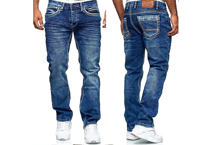 iKENNAS 5-Pocket-Jeans HERREN JEANS HOSE DICKE NAHT (JEANS 5179- Blau) W38/ günstig online kaufen