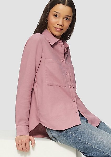 QS Langarmbluse Bluse Hemdbluse aus Flanell mit aufgesetzten Taschen günstig online kaufen