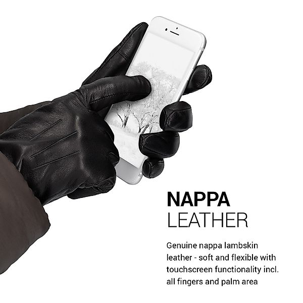 Navaris Lederhandschuhe Herren Nappa Handschuhe Touchscreen günstig online kaufen